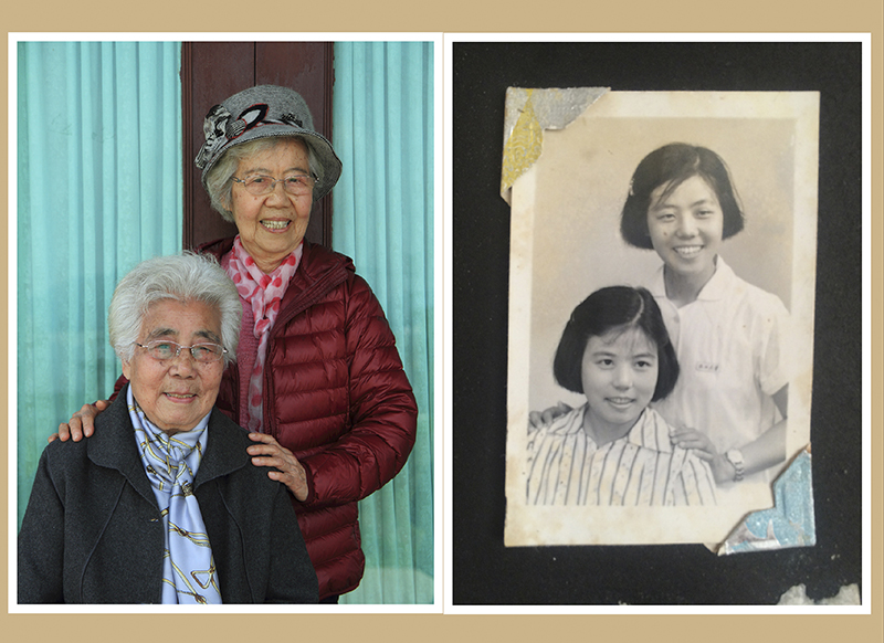 这张姐妹俩合影的老照片拍摄于1959年8月的温州。第二年夏天，我的二姨从杭州大学毕业，分配到了山西太原工作，老母亲又和二姨拍了一张送别合照。如今，她们俩一个87岁，一个89岁。作者：方杰