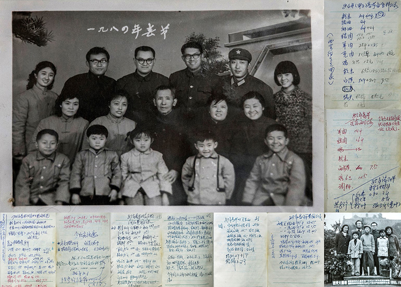 1984年-1988年，合影照片1：1984年，春节的全家福;合影照片2：1985年国庆节，和二伯两家人在陕西省西安市的大雁塔下合影留念。作者：刘江